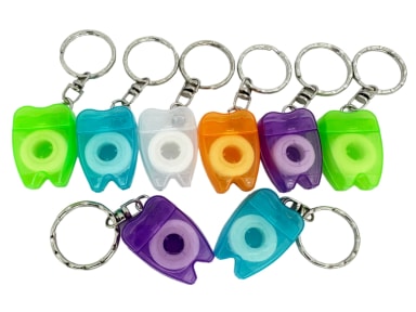 Zahnseide 100 Stück 15m Minze bunt sortiert