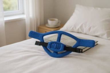 Softgear-Kopfkappe mit anklettbarem Kinnteil, blau, groß