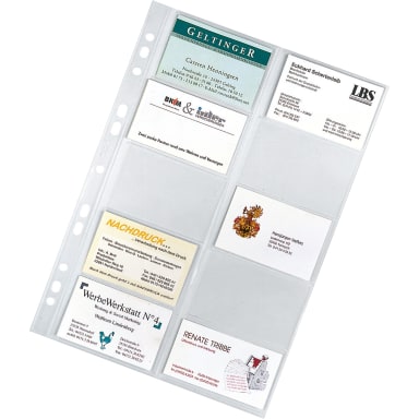 Veloflex business card pocket A4 PP 10 pieces transparent