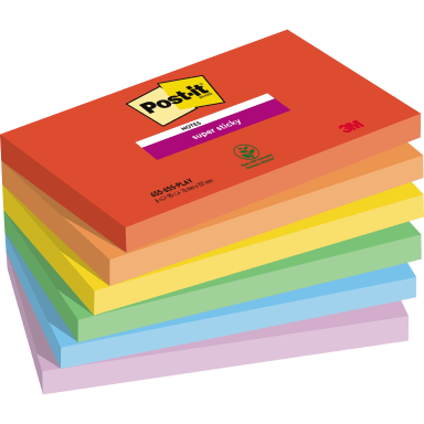 Post-it Haftnotiz Super Sticky 127x76 mm 6 Stück sortiert