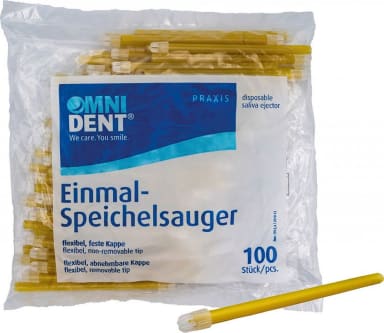 Omnident Einmal-Speichelsauger Feste Kappe Yellow 100er