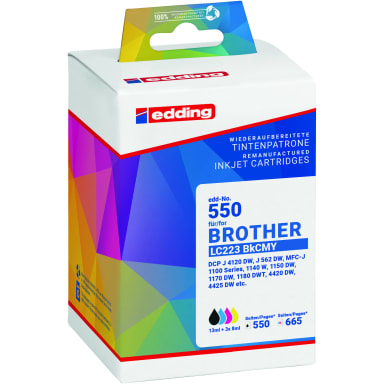 edding ink cartridge compatible with Brother LC223 black/cyan/magenta/yellow 4 pieces