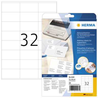 Herma label for addresses 70x36 mm 480 pieces white