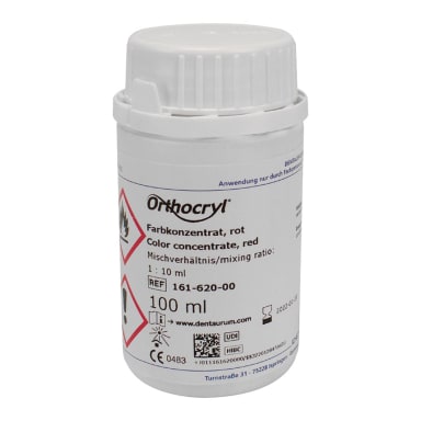DENTAURUM Orthocryl Kleur Concentratie Rood 100ml