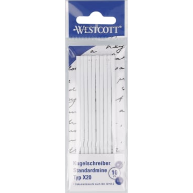 Westcott ballpoint refill X20 M 10 pieces blue
