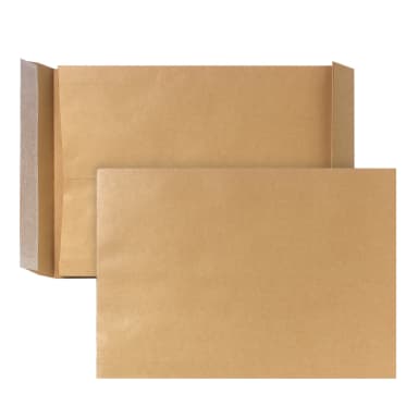 Posthorn gusset envelope B4 KB without window peel & seal kraft 200 pieces brown