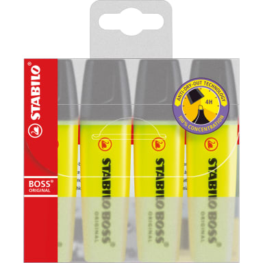Stabilo highlighter BOSS ORIGINAL 4 pieces yellow