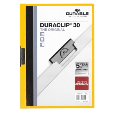 Durable clip folder DURACLIP 30 A4 rigid film yellow