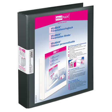 Veloflex ring binder VELODUR A4 2 rings 25 mm black