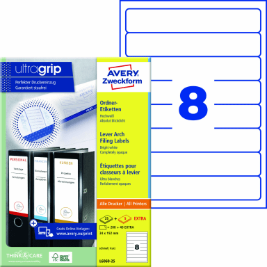 Avery Zweckform binder label 34x192 mm 240 pieces white
