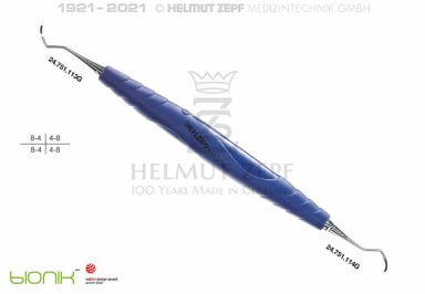 HELMUT ZEPF Curette Gracey 13/14 Bionic Blauw (per stuk)