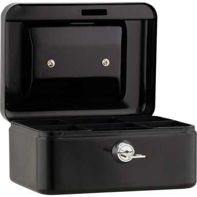 Cash box 15.2x8x11.5 cm 5 compartments black
