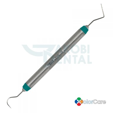 Explorer/Probe combination XP 23/W, marking: 1-2-3-5-7-8-9-10mm, ColourCare handle # 7, Colour: turquoise