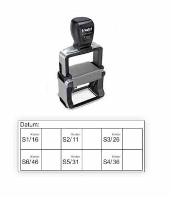Trodat Stempelautomat PSI-Tabelle