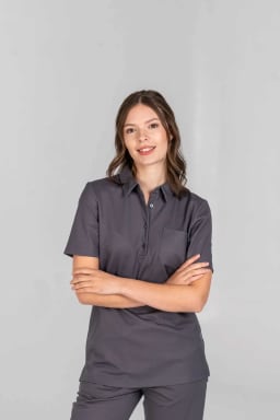 Van Laack Poloshirt 1/2 Arm MWW-S6 Platin XS