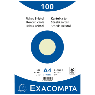 Exacompta index card A4 blank 100 pieces green