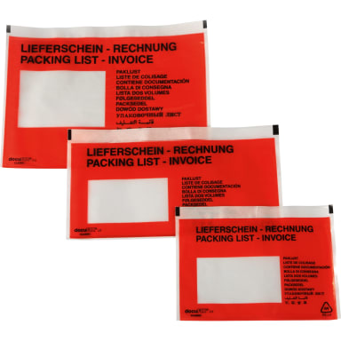 Document pouch LS-Rng DL with window self-adhesive 250 pieces red