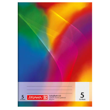Brunnen exercise book A5 ruling Lin 5 32 sheets squared