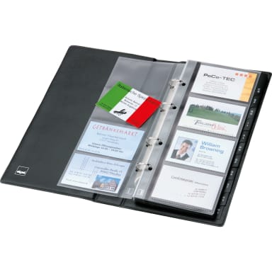 Sigel business card ring binder max. 200 cards 25 pockets black