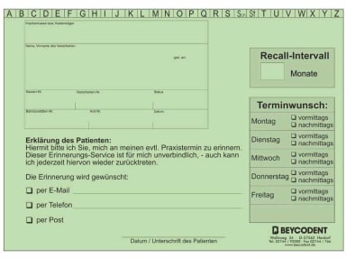 Recall Karten DIN A6 grün 100St