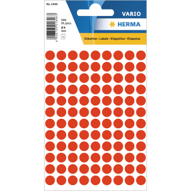 Herma marking dot 8 mm 540 pieces luminous red