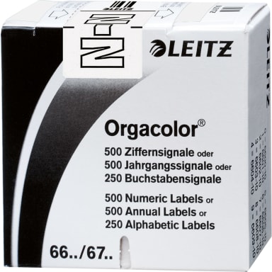 Leitz letter tab Orgacolor N 250 pieces white
