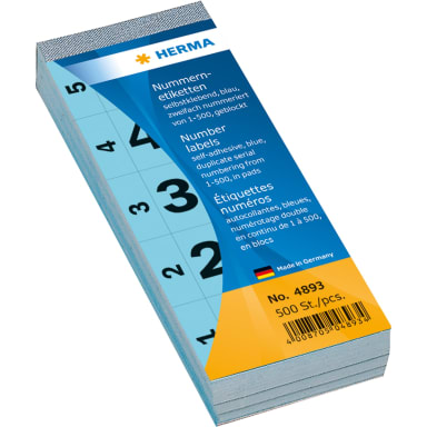 Herma number block 1-500 28x56 mm self-adhesive 500 pieces blue