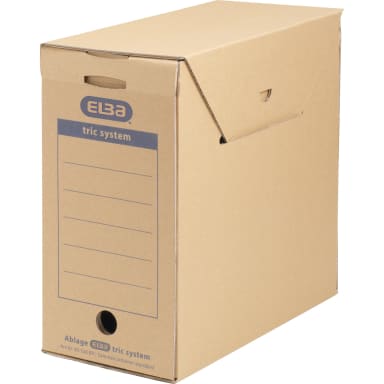 Elba archive box tric system for A4 natural brown