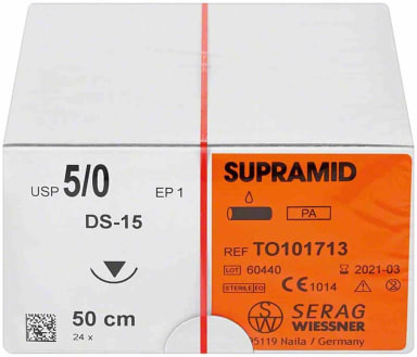 Serag Wiessner SUPRAMID® Suture Material Black 4/0 DS18 - 0,75m