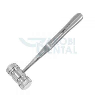 Surgical mallet MAL2 Mead, changeable Nylon jaws, Ø 20mm, 300 gr. total length 180mm, stainless steel
