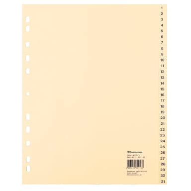 Soennecken index divider set A4 1-31 full height Tauenpapier chamois