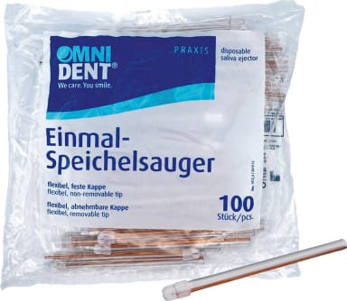 Omnident Einmal-Speichelsauger Feste Kappe Transparent 100er