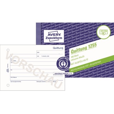 Avery Zweckform receipt A6 100 sheets
