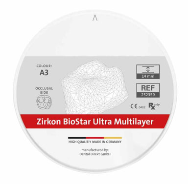 ERNST HINRICHS Dental Zirkoon BioStar Ultra ML A3 98,5x18 mm