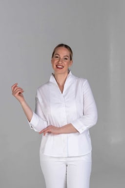 Van Laack Top Kelchkragen With Insert White/white 38