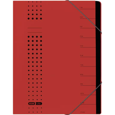 Elba sorting folder chic A4 7 compartments cardboard red