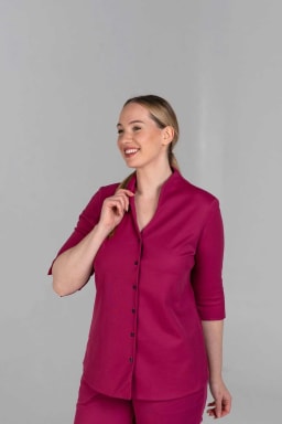 Van Laack Top Kelchkragen 3/4 Arm MWW-S23 Cranberry XL