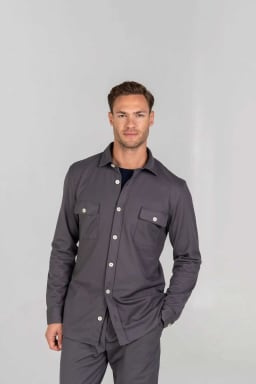 Van Laack Overshirt MWM-S10 Platin XXL