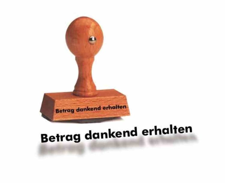 Beycodent Handstempel 'Bedrag Ontvangen met Dank'