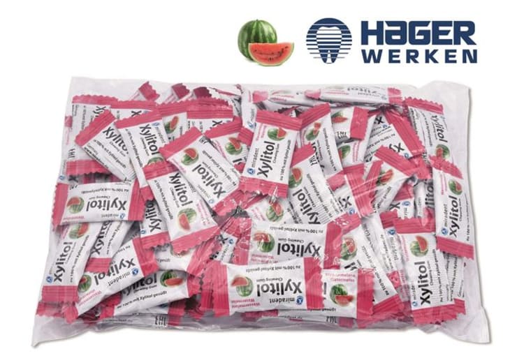 Hager & Werken Xylitol Chewing Gum Portionspackung Wassermelone