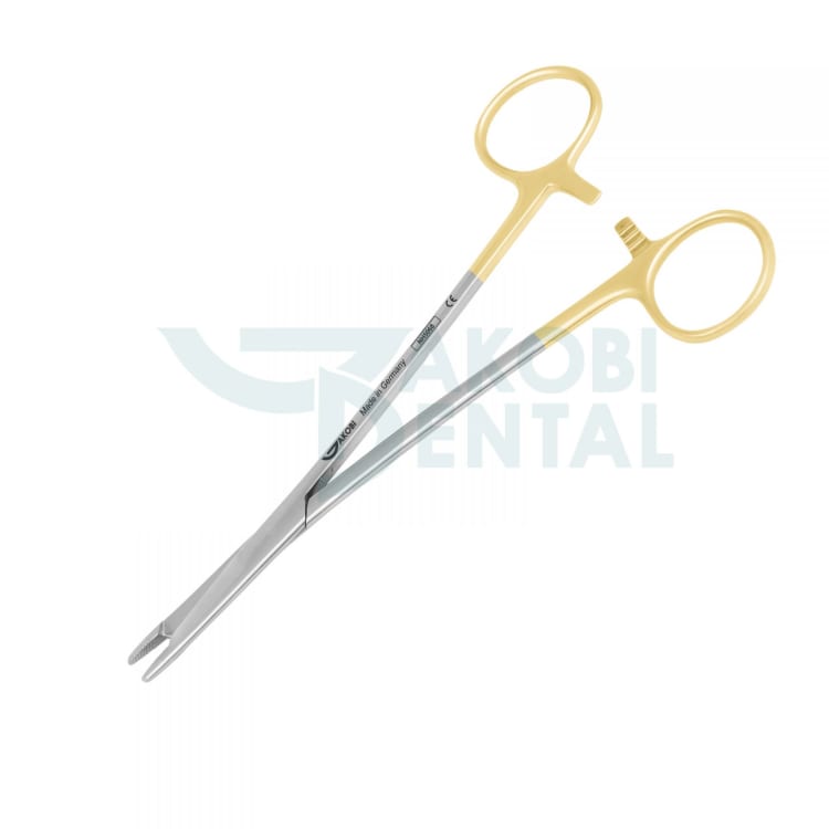 Needle holder Olsen-Hegar NH 5072, 140mm Tungsten Carbide inserts (TC), beaks serrated, stainless steel