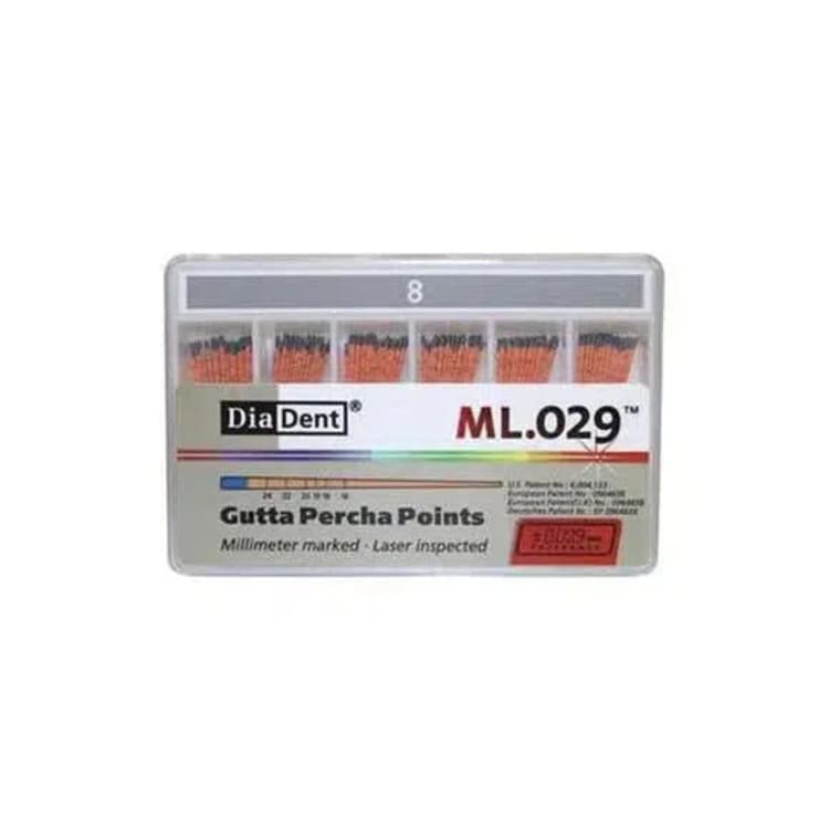 DiaDent Gutta Percha Points (Niet-Gemarkeerd) ISO maten/.02 Taper