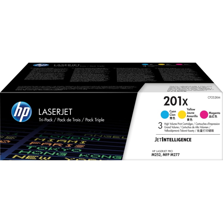 HP toner 201X 2,300 pages cyan/magenta/yellow 3 pieces