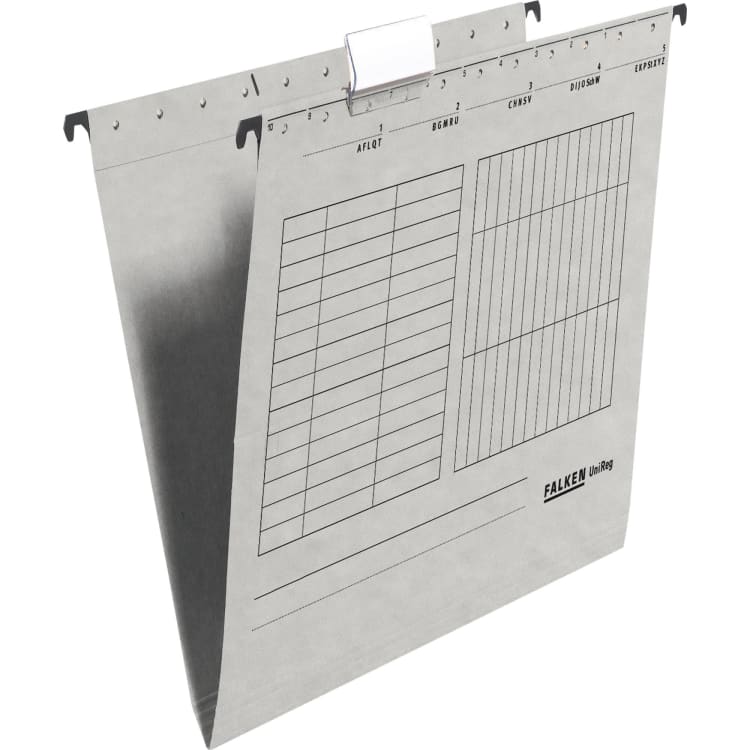 Falken suspension folder A4 open at side kraft board grey