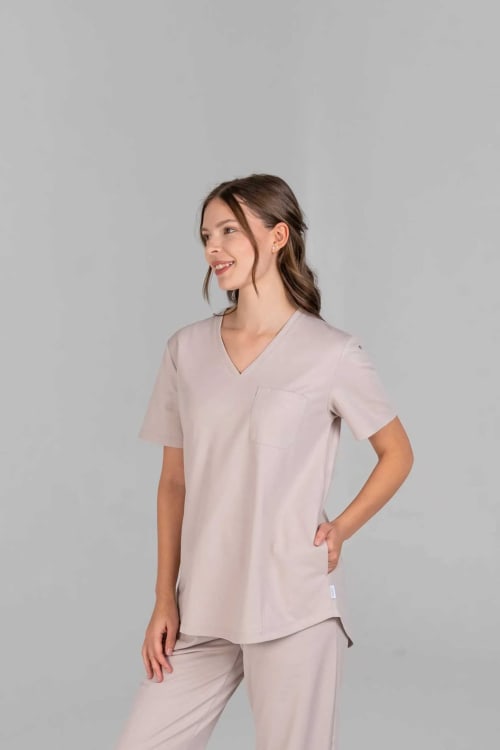 Van Laack Damen Tunic Slim MWW-S19-P Sand XXL