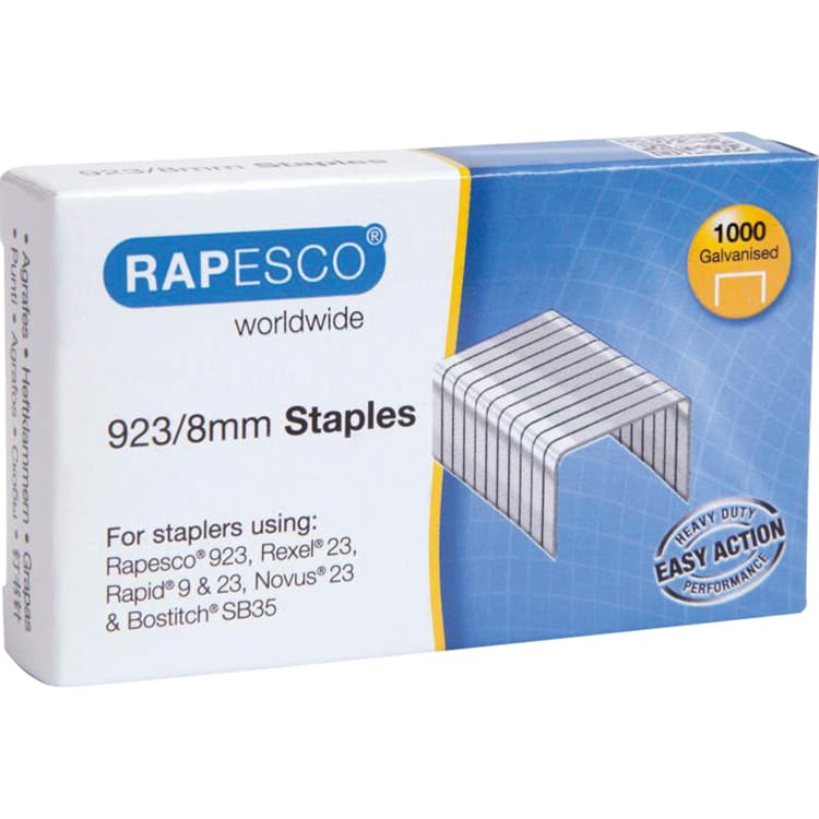 Rapesco staples 923/8 mm galvanised