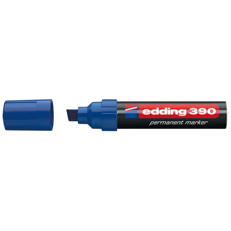 edding permanent marker 390 4-12 mm chisel tip refillable blue