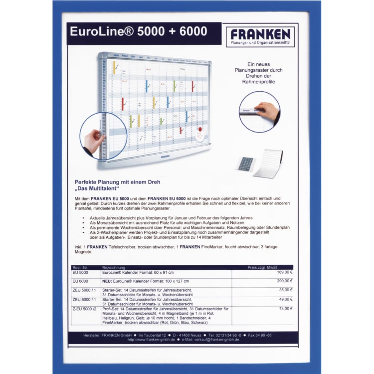 Franken document holder Frame It X-tra Line A4 blue