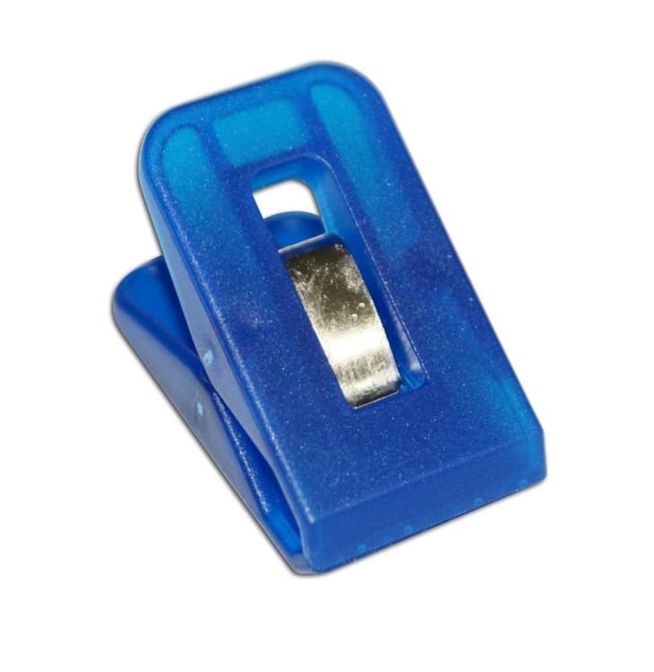 Klammer f. Arbeitssch. blau transl.St