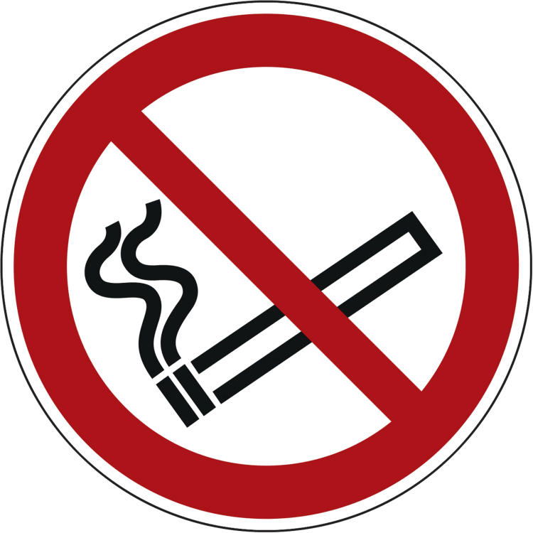 Information sign no smoking 200 mm PVC